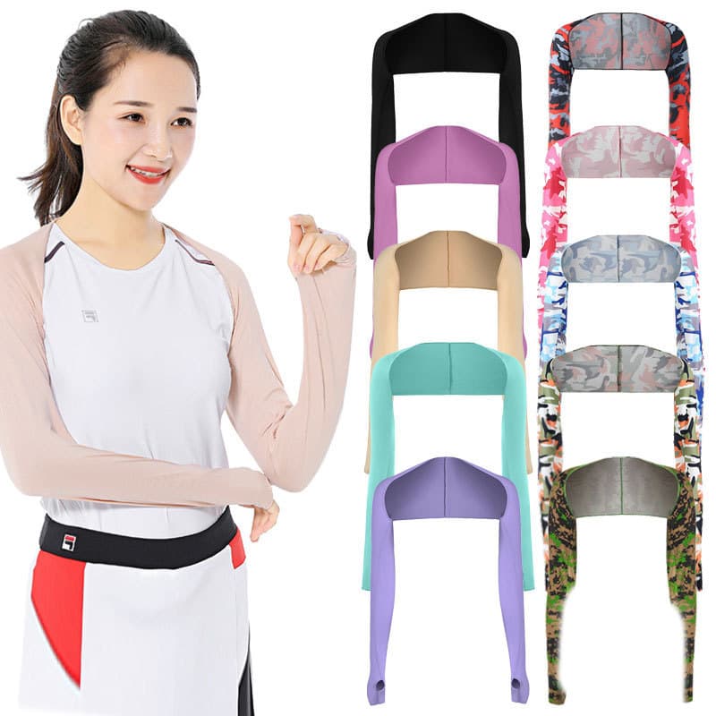 Verão Protetor Solar Xale Mangas Ciclismo Ao Ar Livre Versátil Moda Golfe UV