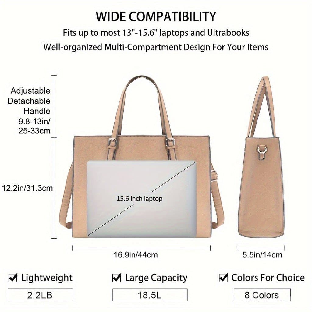 Bolsa Tote para Feminina NUBILY de Alta Qualidade, Leve, 39,62 cm, Pasta Executiva para Escritório com Alça de Om