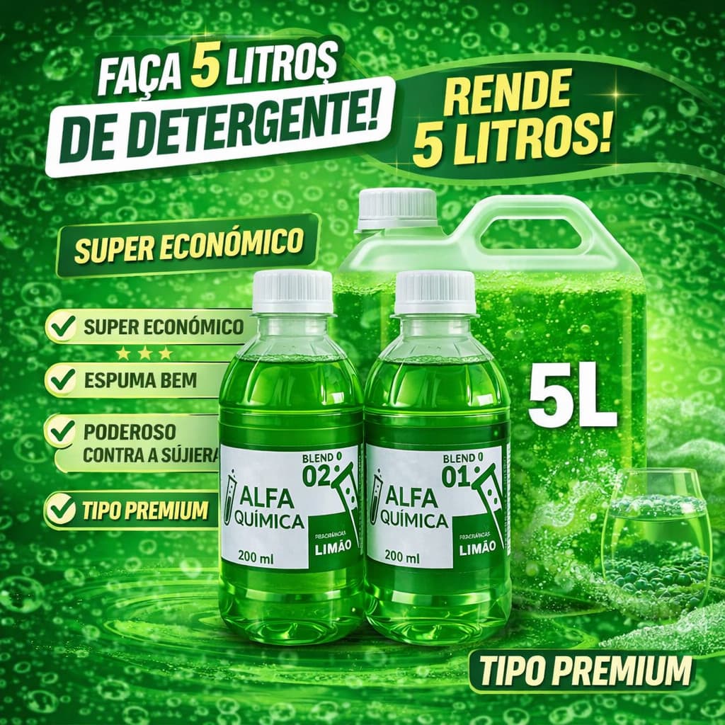 Detergente Lava Louça Limão Rende 5 Litros