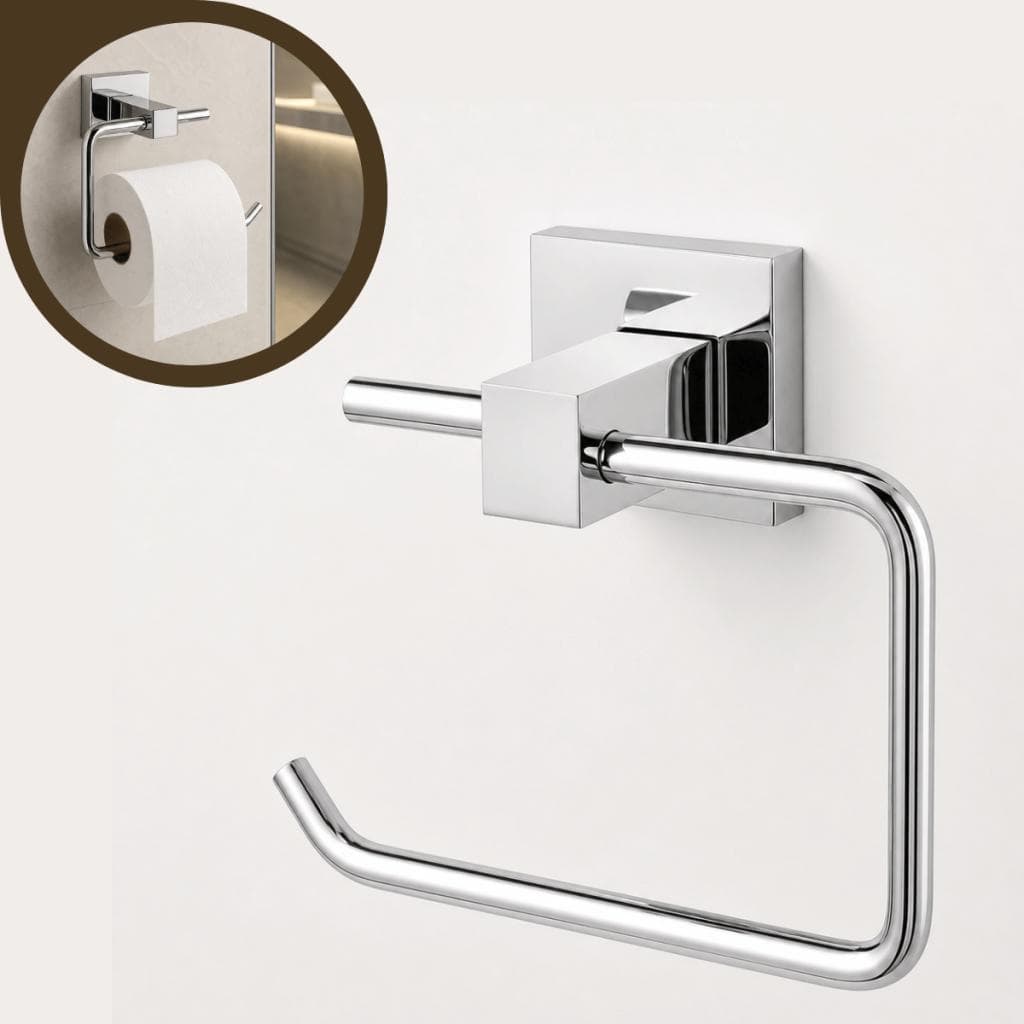 Porta Papel Higiênico em Aço Inox Luxo para Banheiro e Lavabo