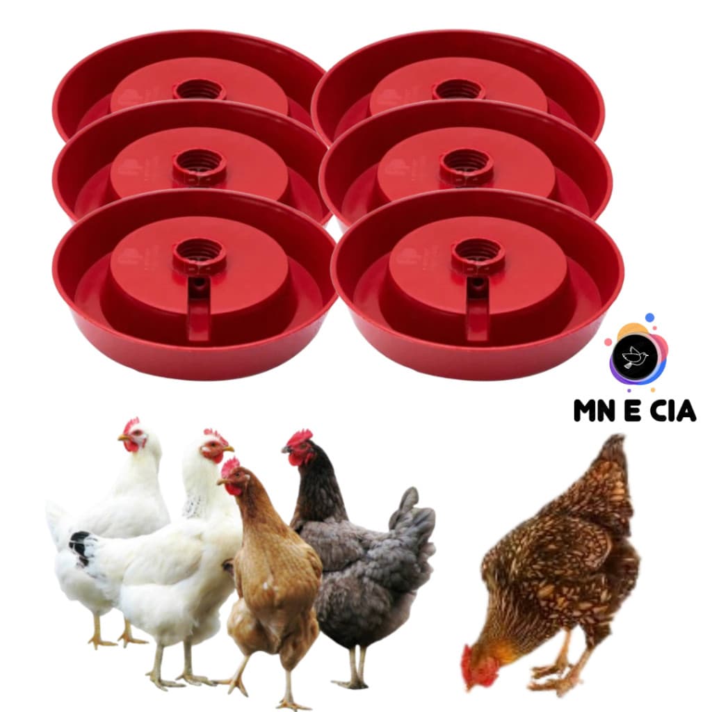 Kit 6 Bases Bebedouro Ave , Frango, Pinto, Codorna p/Garrafa Pet mncia