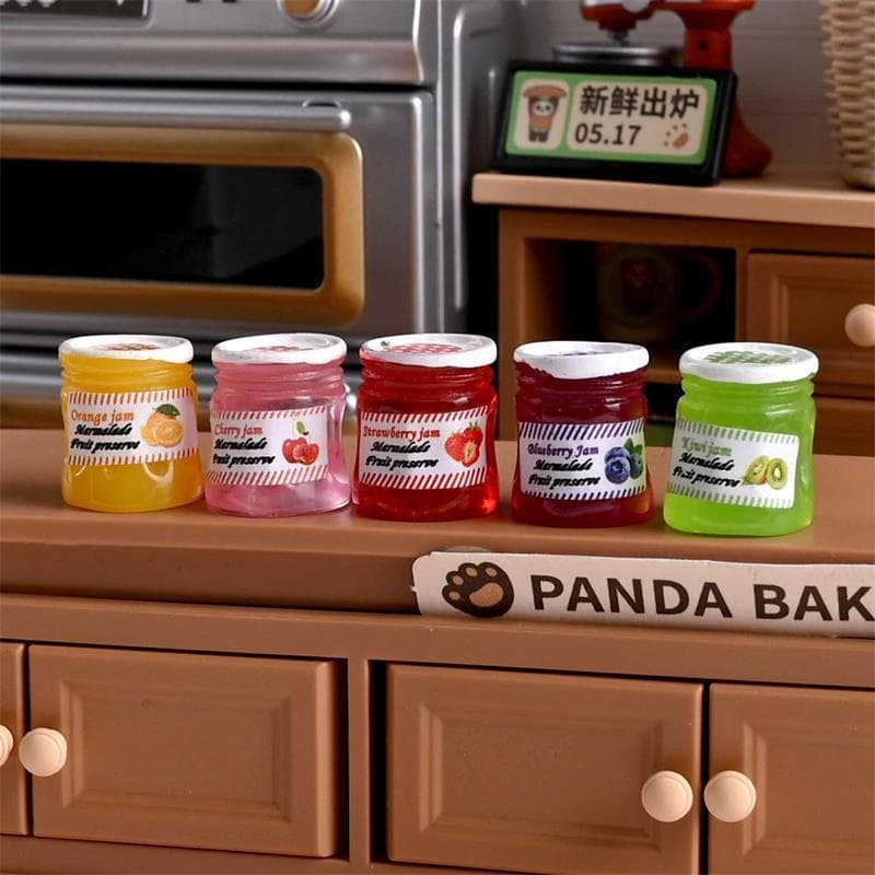 12pcs Decorações de Casa de Bonecas 1:12 Miniatura Simulação Pote de Geleia Modelo de Comida Acessórios de Brinquedo Dec