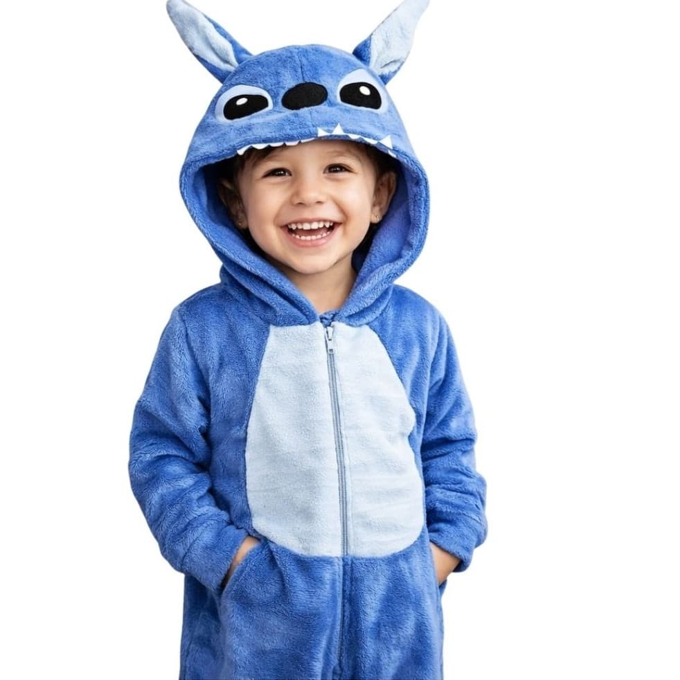 Pijama Peluciado Infantil Lilo Stitch  Super Quentinho Macio e Confortável para Crianças
