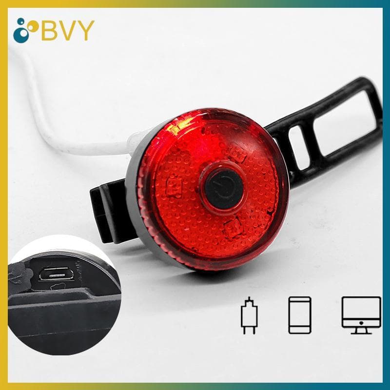 BVY Luz Traseira Da Bicicleta LED USB Recarregável Cauda De Advertência Segurança Alarme Lâmpada À Prova Dwaterproof Águ