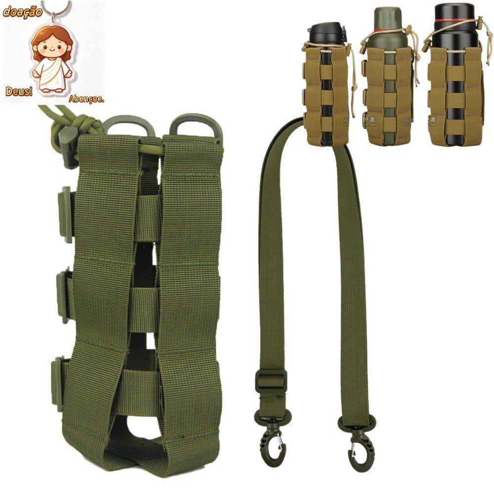 Alça Bolsa Porta Cantil Modular Molle Tática Mochila Airsoft Porta Garrafa D'agua mm