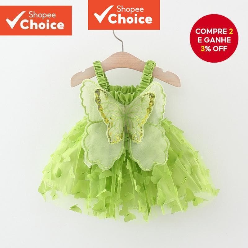 Vestido De Fada Princesa Asa De Anjo Para Bebê Menina , Festa De Lantejoulas Brilhantes , Fantasia De Verão