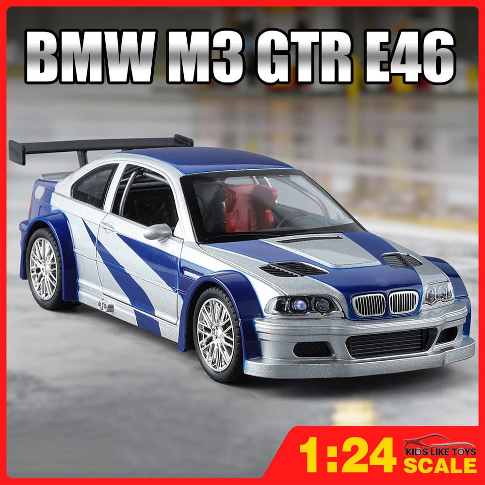 KLT 1 : 24 BMW M3 GTR E46 Diecast Modelo Carro Liga Carros Brinquedos Coleção Presente Para Crianças Menino Menina