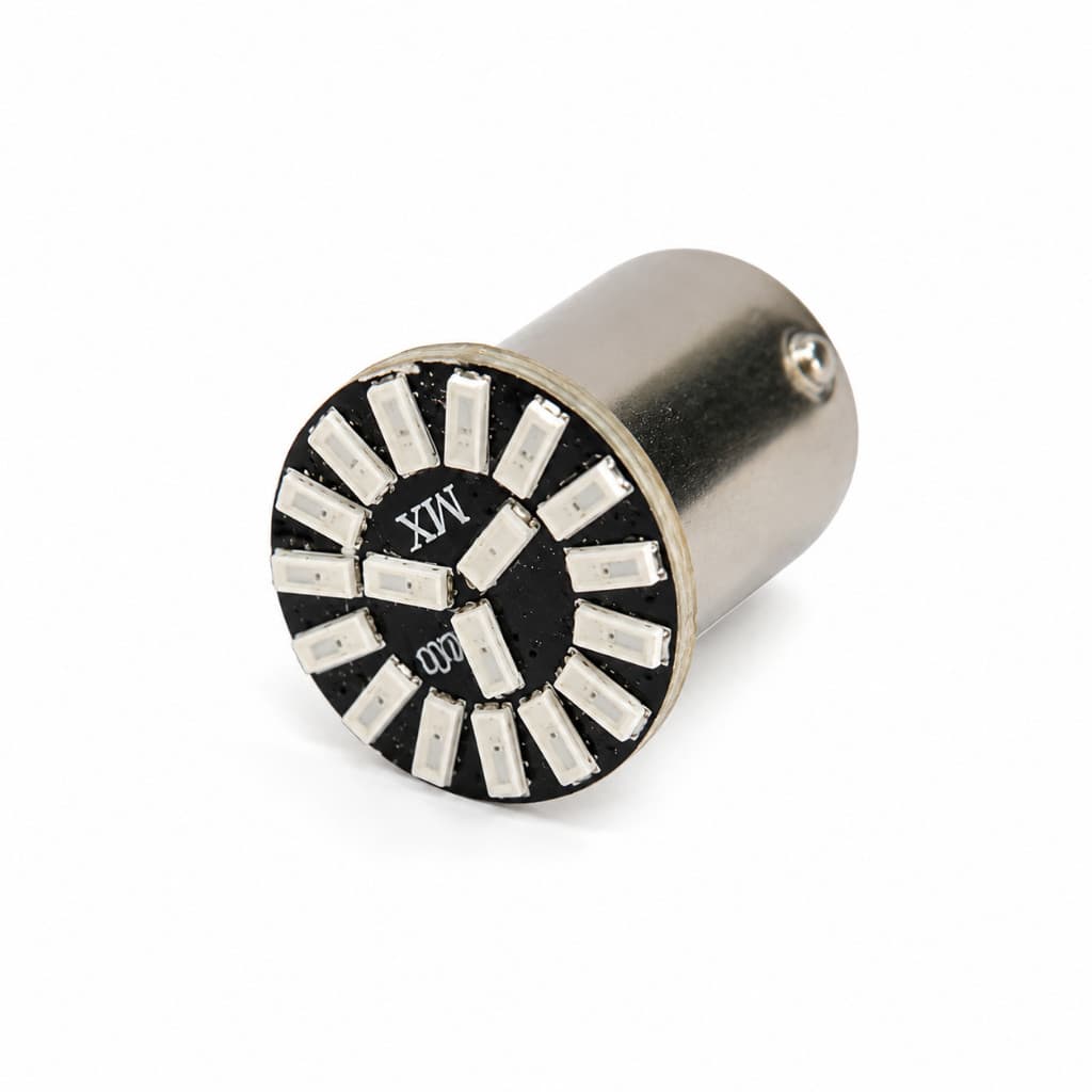 Lâmpada LED Automotiva 1156 BA15S / 1157 BAY15D 22 LEDs SMD Vermelha 12V Alto Brilho Freio Lanterna Posição