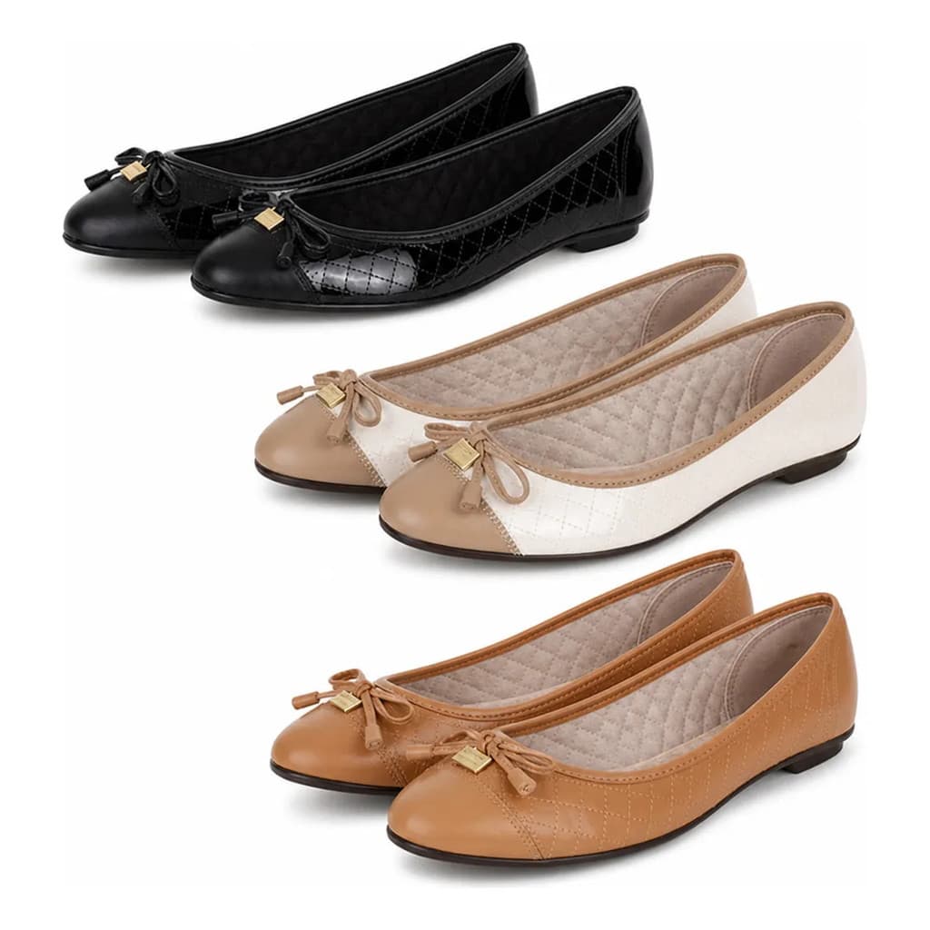 Kit 3 Sapatilhas Moleca Femininas Verniz Confortáveis