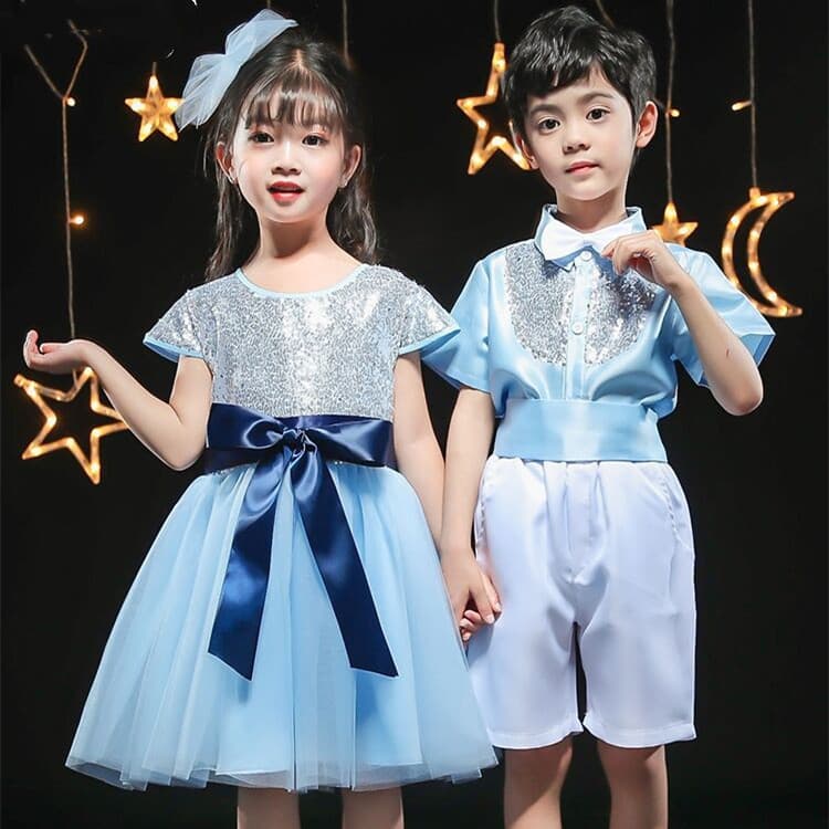 Meninas trajes de desempenho de dança moderna crianças trajes de desempenho princesa Pettiskirt dia das crianças trajes
