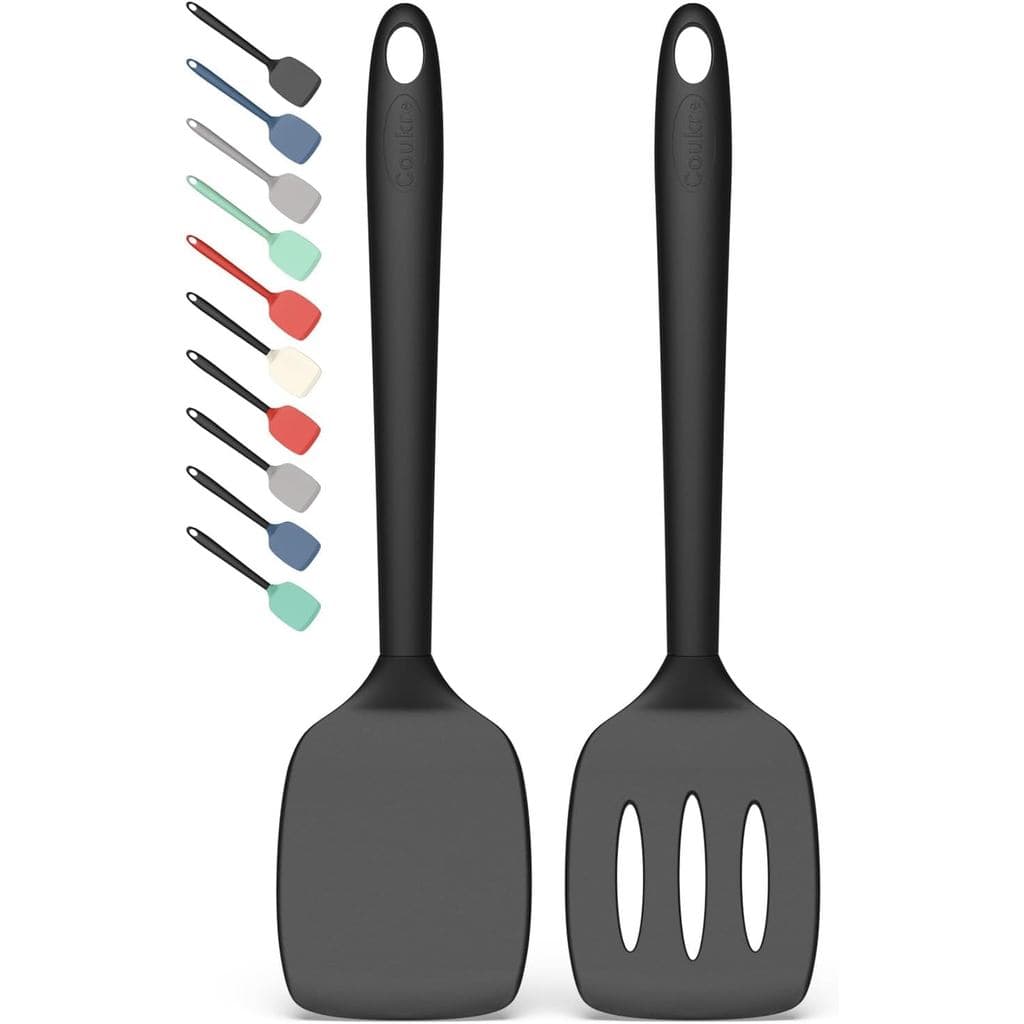 Conjunto de Espátulas de Silicone Coukre com 2 Peças, Resistente ao Calor, Espátulas de Cozinha Sem BPA, Espátulas Sólid