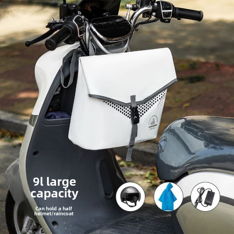 Bolsa De Suspensão Frontal Ebike À Prova D'água-Organizador De Armazenamento De Scooter Elétrico Com Bolso Para Carregad