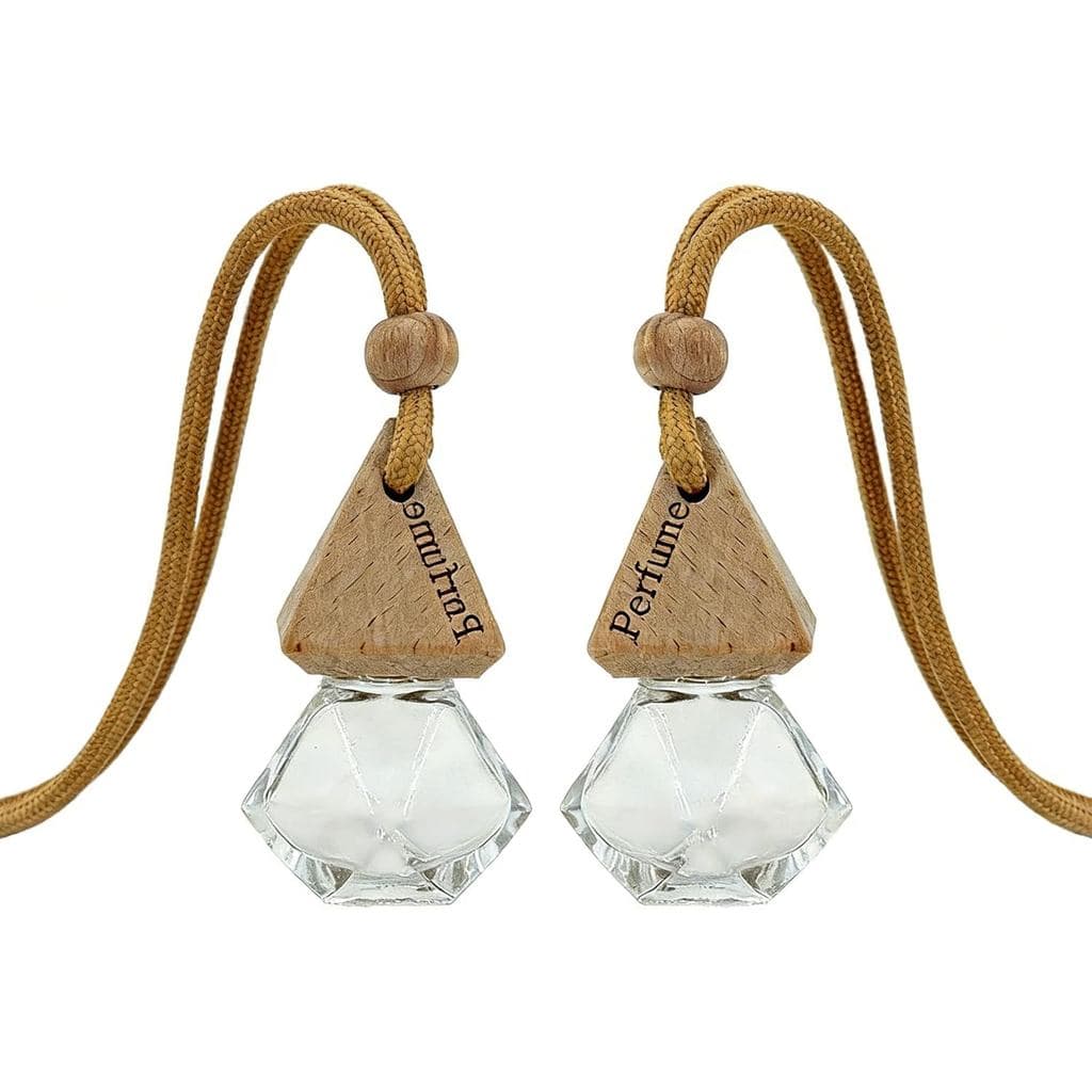 Conjunto de 2 Difusores de Carro Recarregáveis - Frasco de Vidro Vazio para Aromatizador de Ar, Acessórios de Carro Fofo