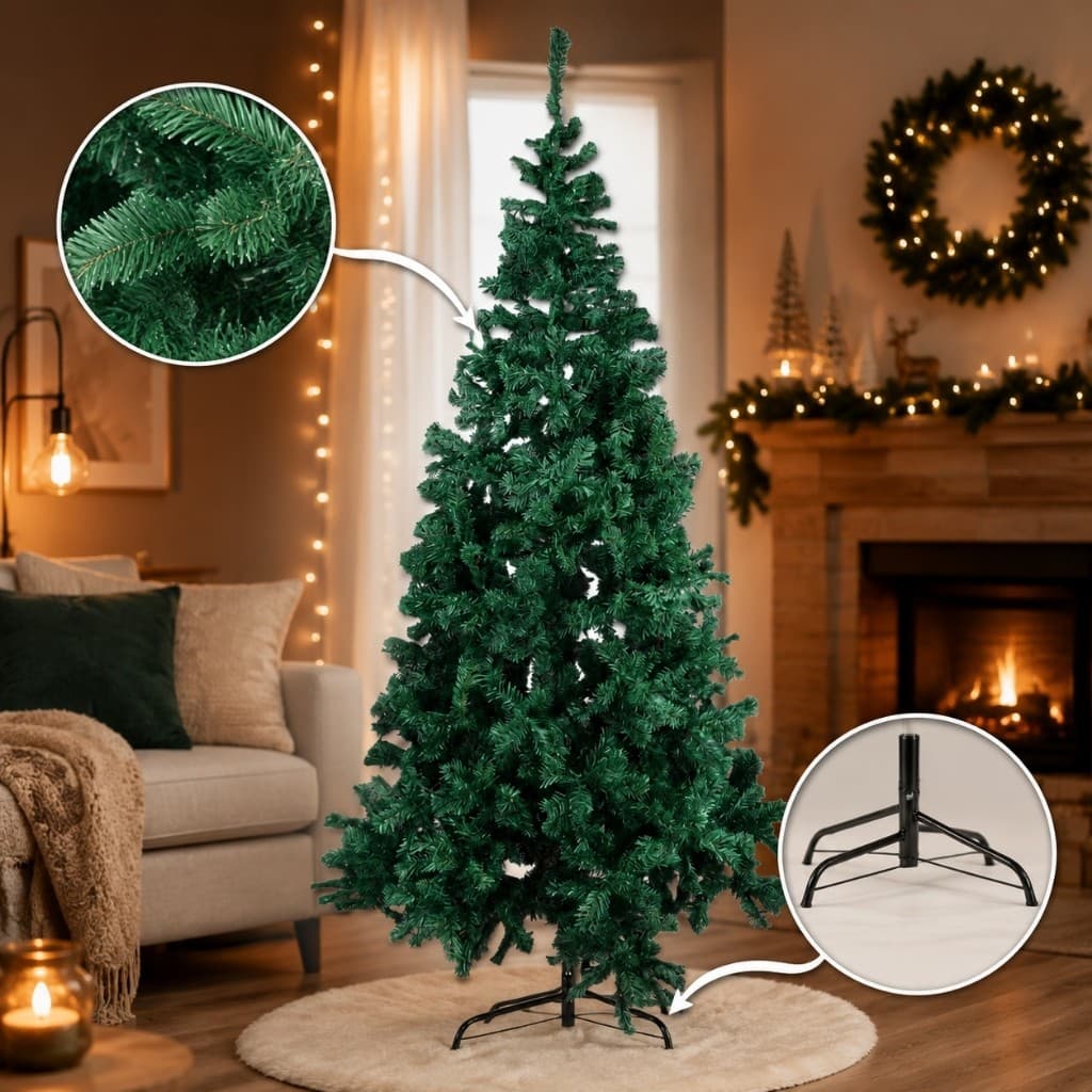 Árvore Natalina Artificial 180cm 720 Galhos Pinheiro Verde Decoração Natal
