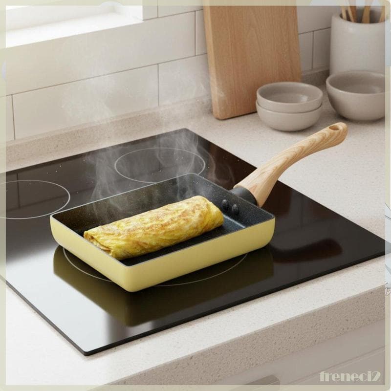 [Freneci2] Panela De Omelete Japonesa Sem Fumaça Quadrada Grés Revestimento Quadrado Frigideira Antiaderente Para Café D