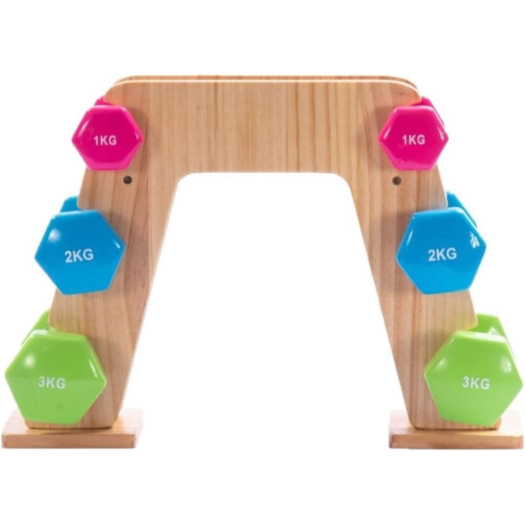 Suporte para Halteres, Suporte Vertical para Halteres, Suporte/Organizador de Equipamentos de Fitness em Madeira para Us