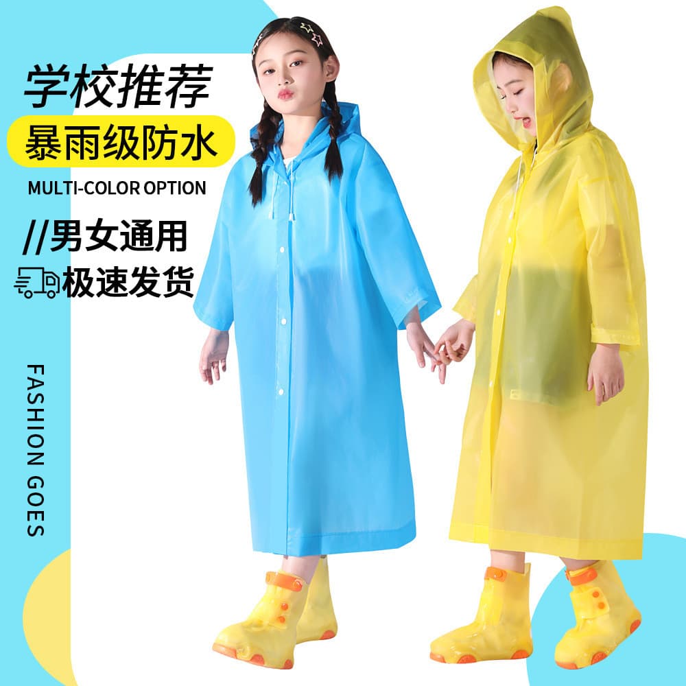 Capa de chuva reutilizável para uso externo, proteção total contra a chuva com espaço para mochila, para meninos e menin
