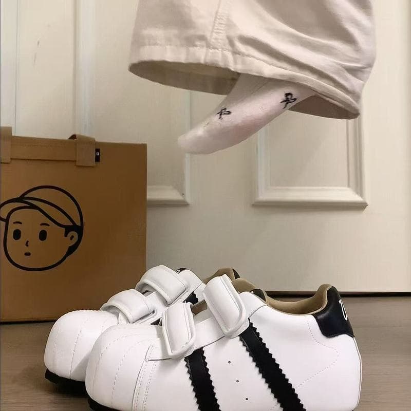 Sapatos femininos feios e fofos Dimensional Dreamland|Q Versão Shell Cartoon Tênis 6cm Velcro Interno Aumentando Novos S