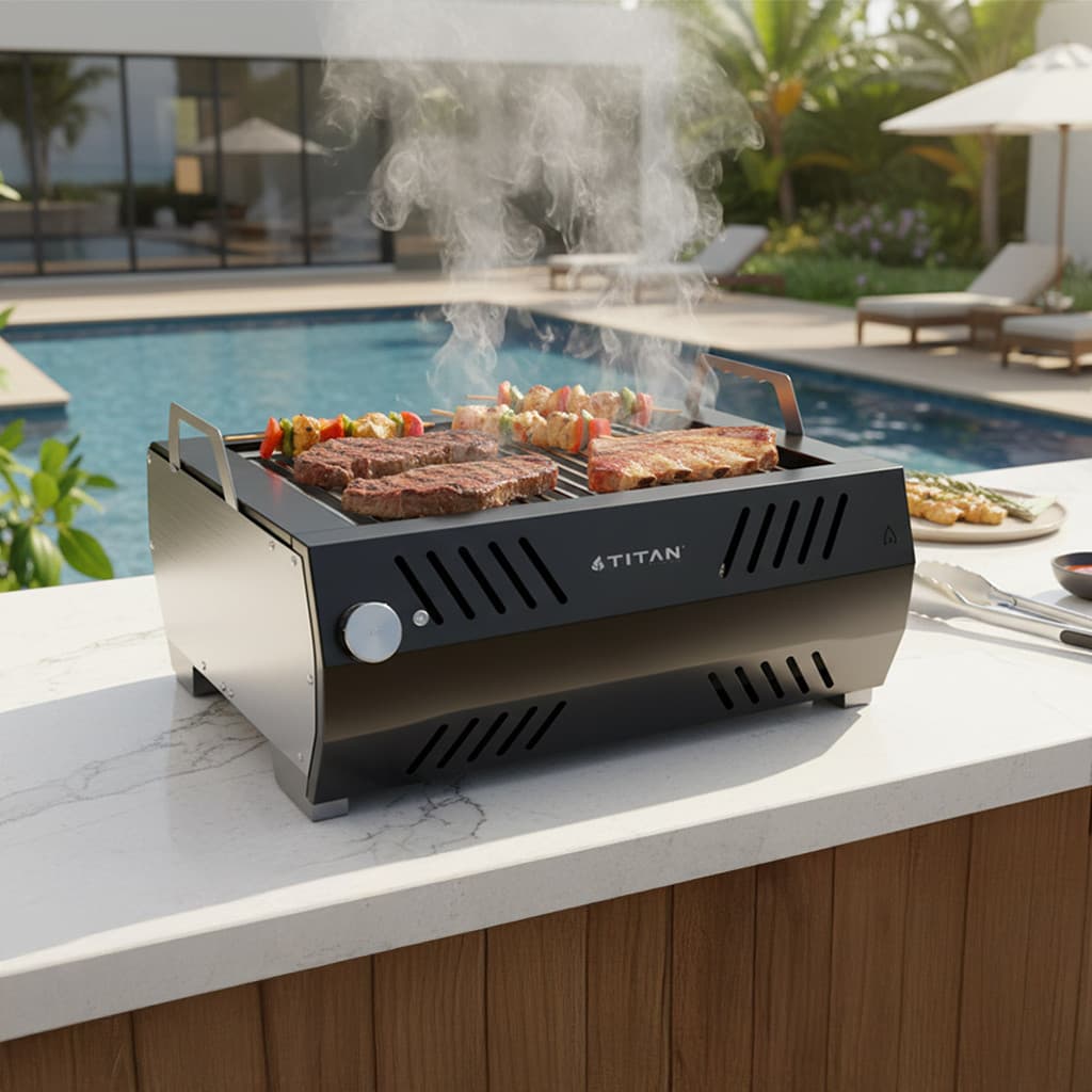 Churrasqueira Grill Elétrica Portátil Fine Move 2400W Preto Titan