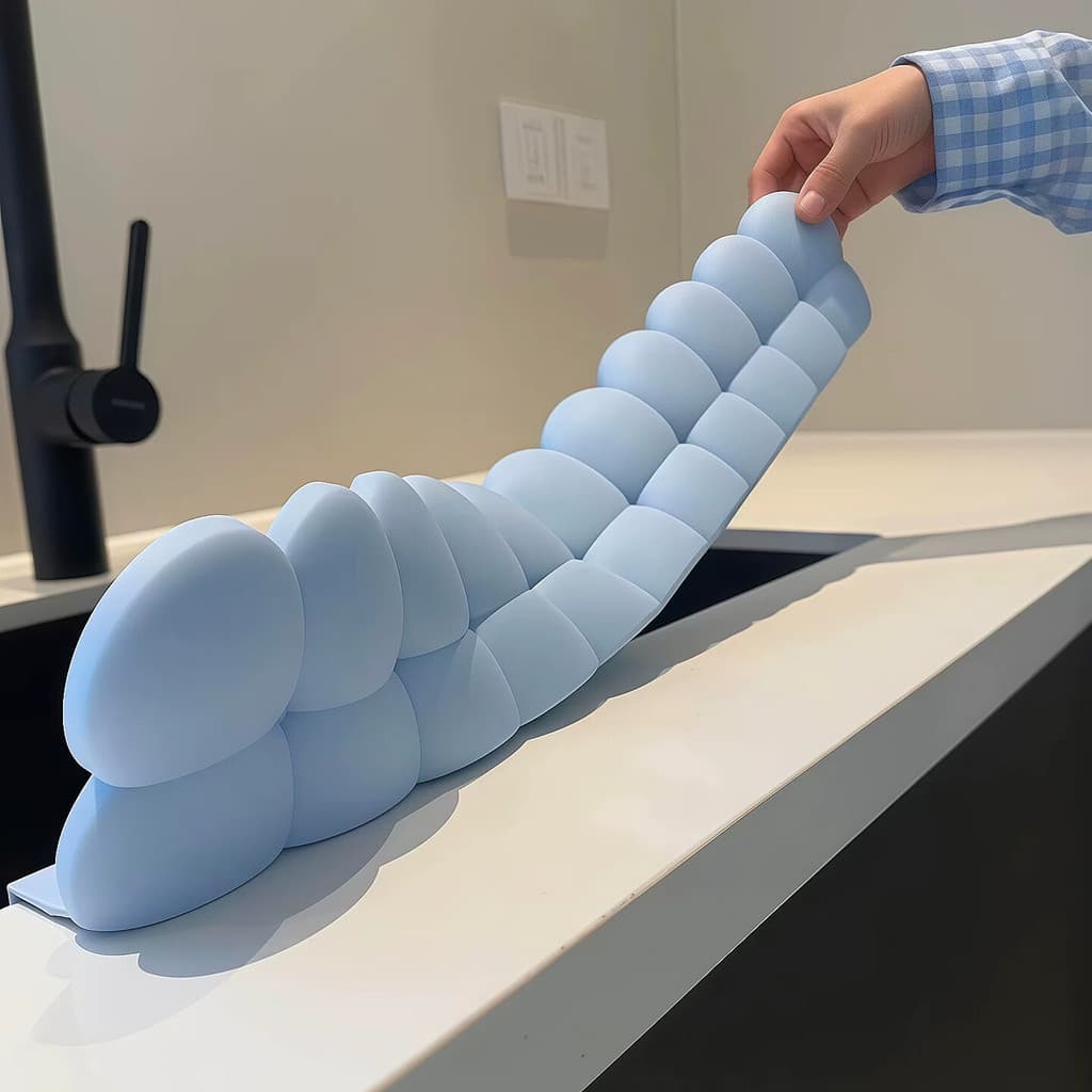 [Produtos domésticos] Defletor de água para pia de cozinha à prova de respingos de Silicone tipo ventosa estendida defle