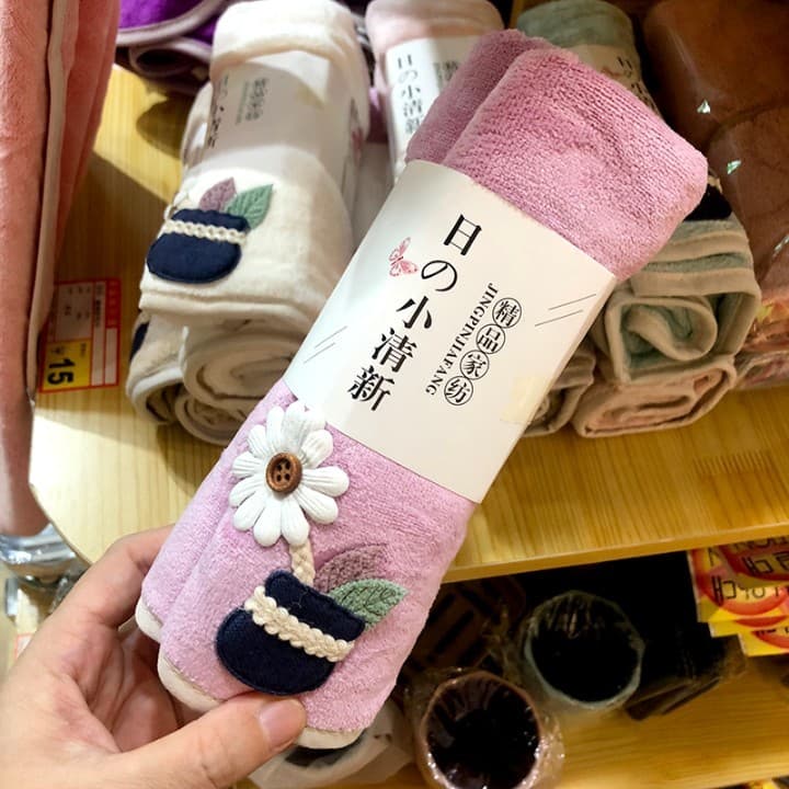Toalha absorvente de lã Coral, limpeza de cabelo de secagem rápida, pequena toalha fresca, toalha de limpeza de lã curta