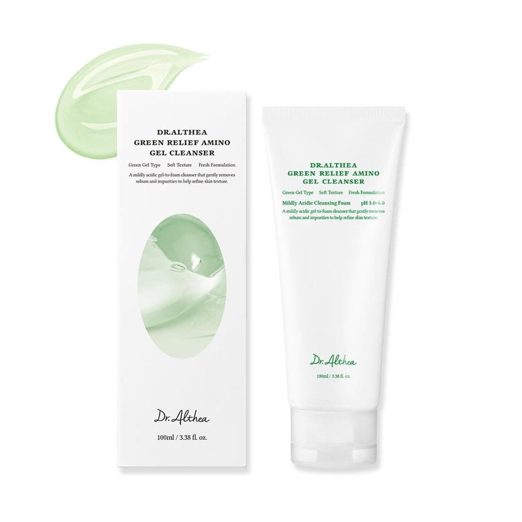 Dr.Althea Green Relief Amino Gel Cleanser | Removedor de Maquiagem Leve e Hidratante | Gel de Limpeza Facial Diário com