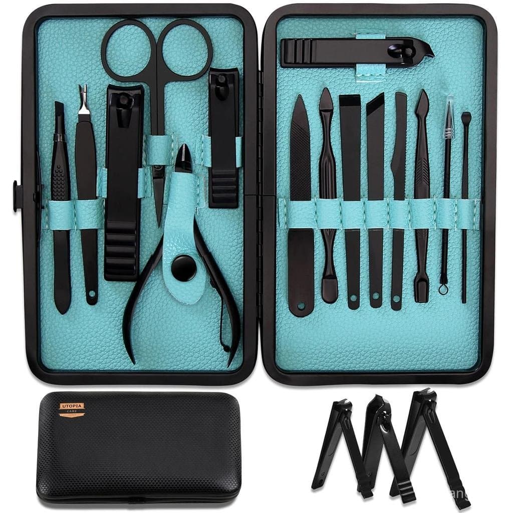 Utopia Care - Kit de Manicure para Mulheres e Homens, Conjunto de Manicure de 15 Peças com Cortador de Unhas ou Kit de U