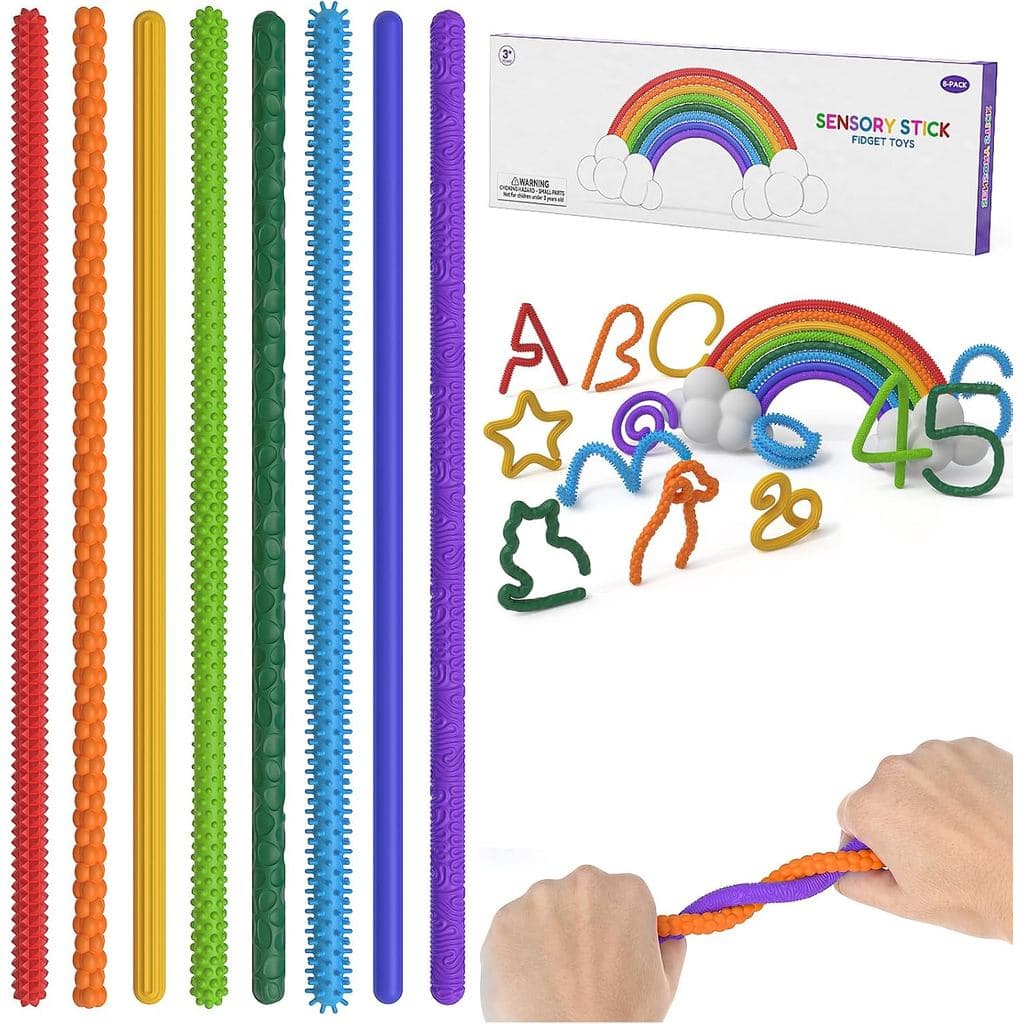 Brinquedos Sensoriais para Crianças com Autismo - 8 Peças de Brinquedos Sensoriais Texturizados e Elásticos para Aliviar