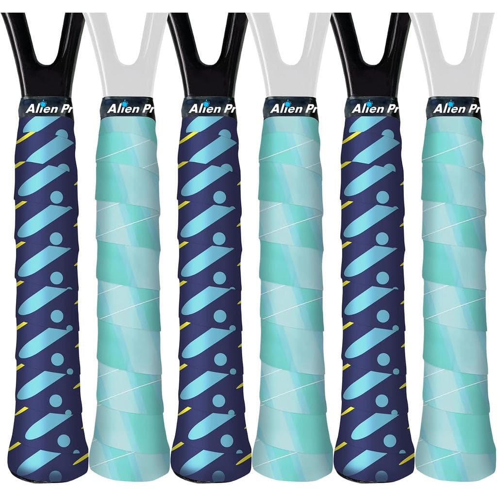 ALIEN PROS Fita de Grip para Raquete de Tênis Tac Moisture Feel, Overgrip para Raquete de Tênis, Pacote com 6 Unidades