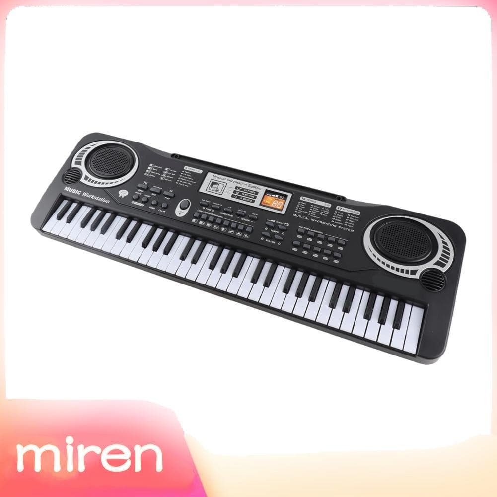 miren.br 61 teclas USB órgão eletrônico infantil piano elétrico com microfone preto teclado musical digital alto