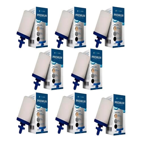 Kit 08 Velas Para Filtro Barro Alcalina Premium Tripla Ação