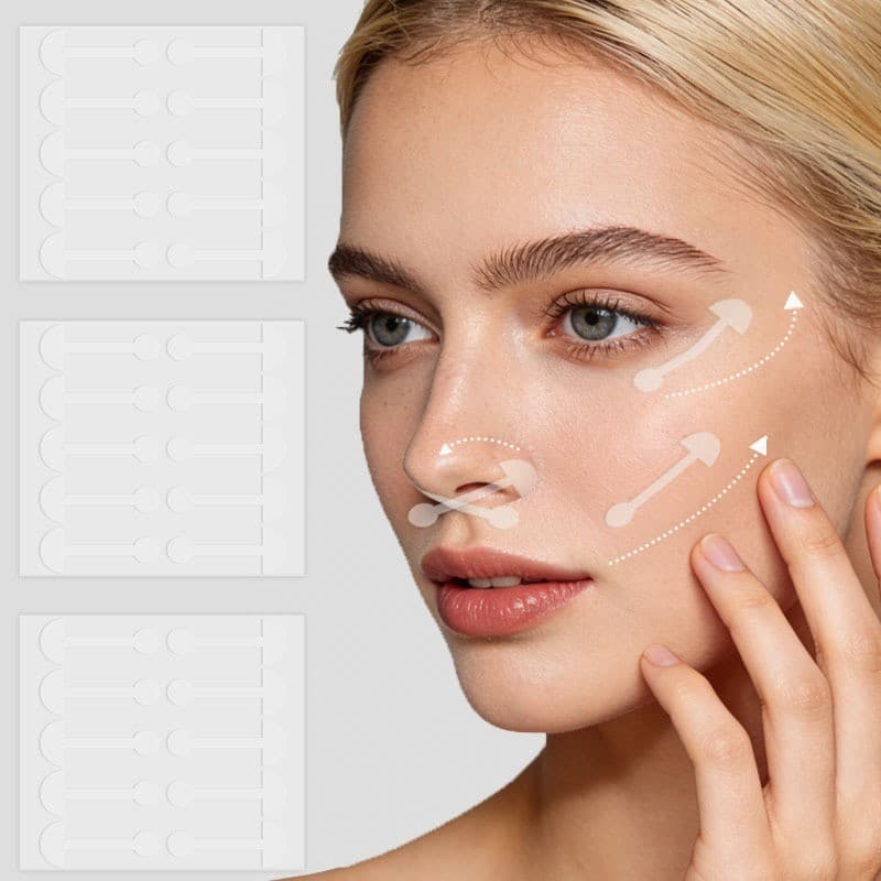 100 Adesivos/10 Folhas patch De Ponta Do Nariz Com Halteres , Adesivo De Beleza Autoadesivo Macio E Elástico Para facial