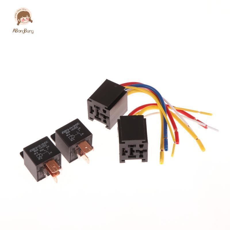 ABongBang 1 Conjunto De Luz Principal Ar Condicionado Motocicletas DC12V DC24V Relé 80A 4/5 Pinos Automotivo À Prova Dwa