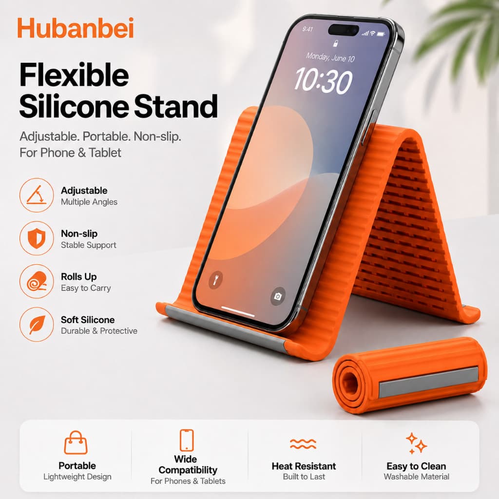 Atualizar Suporte Dobrável De Silicone Para Telefone | Ultrafino Portátil E Ajustável De Alumínio Universal Mesa Viagem