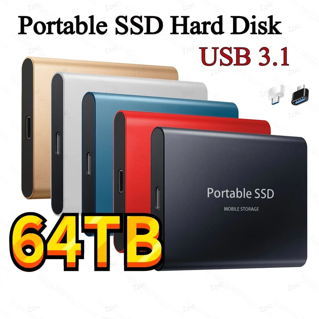 Pacote De Valor Alto-Falante Portátil SSD Tipo-C USB 3.1 60TB 30TB 16TB 8TB 4TB Externo M . 2 Para Mesa De Laptop
