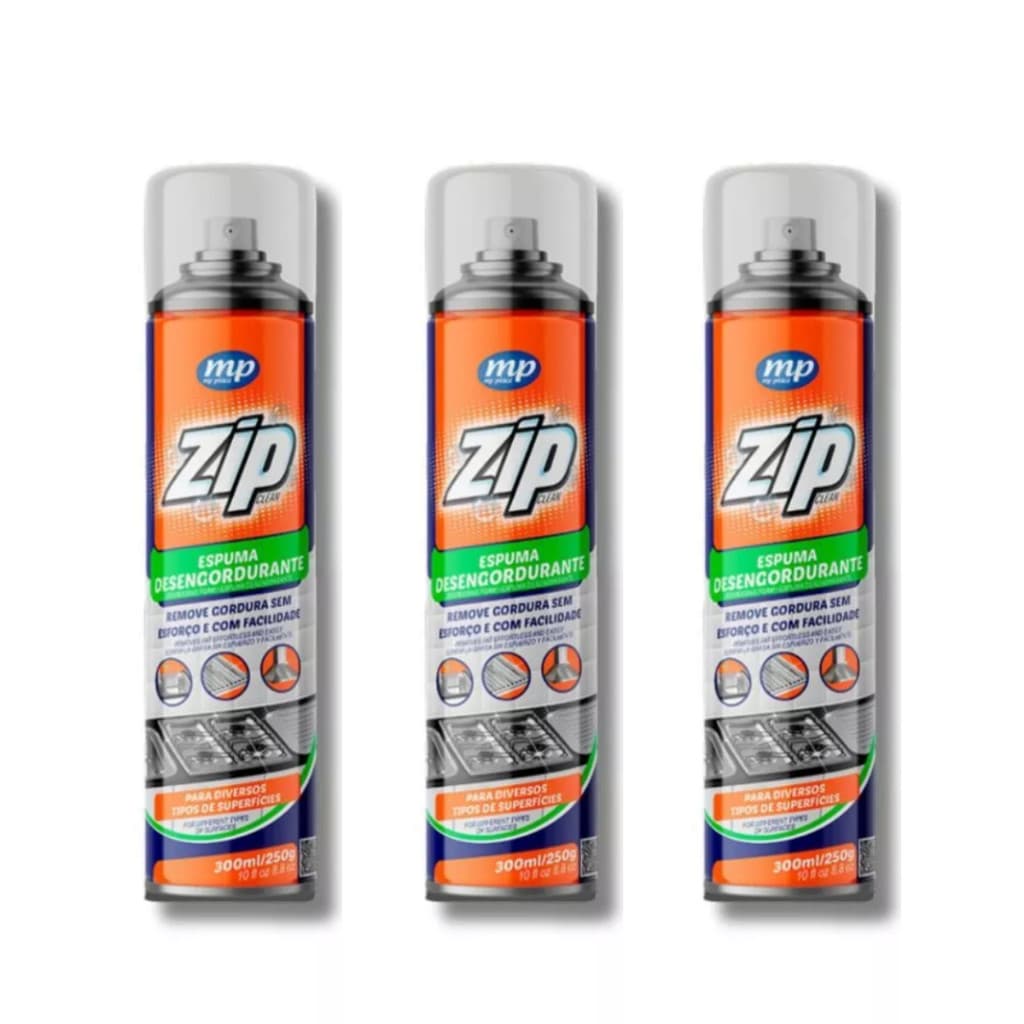 Kit 3 Spray Espuma Desengordurante Limpeza de Gordura Limpa Forno Fogão 300ml