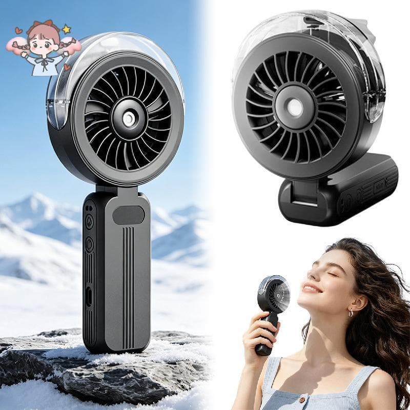Ventilador De Nebulização Portátil Dobrável Com Motor Sem Escova , Resfriamento De Spray Recarregável De Alta Velocidade