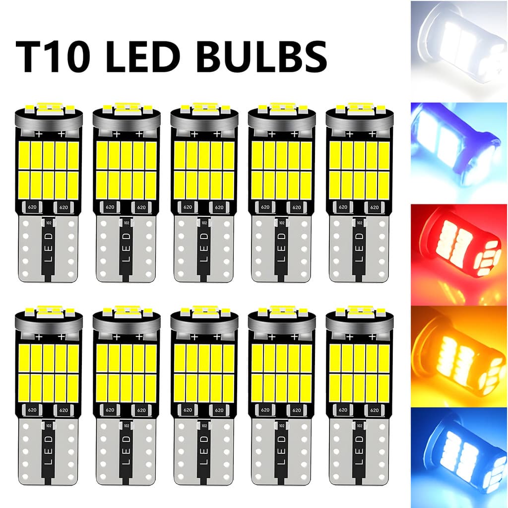 10pcs LED T10 W5W 194 501 Canbus Luz Interior Do Carro Cúpula Leitura Placa De Licença Lâmpada De Sinal 26 SMD 4014 Chip