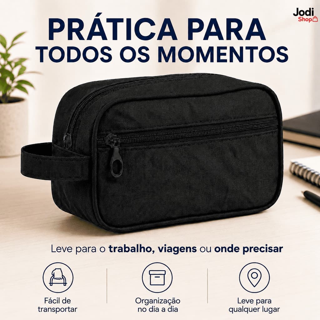 Necessaire Impermeável Grande para Higiene, Cosméticos, Acessórios e Organização de Viagem