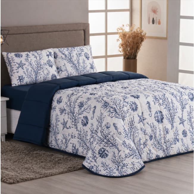 Edredom Dupla Face Estampado 100% Algodão | Solteiro Casal Queen King | Confortável Macio Luxo