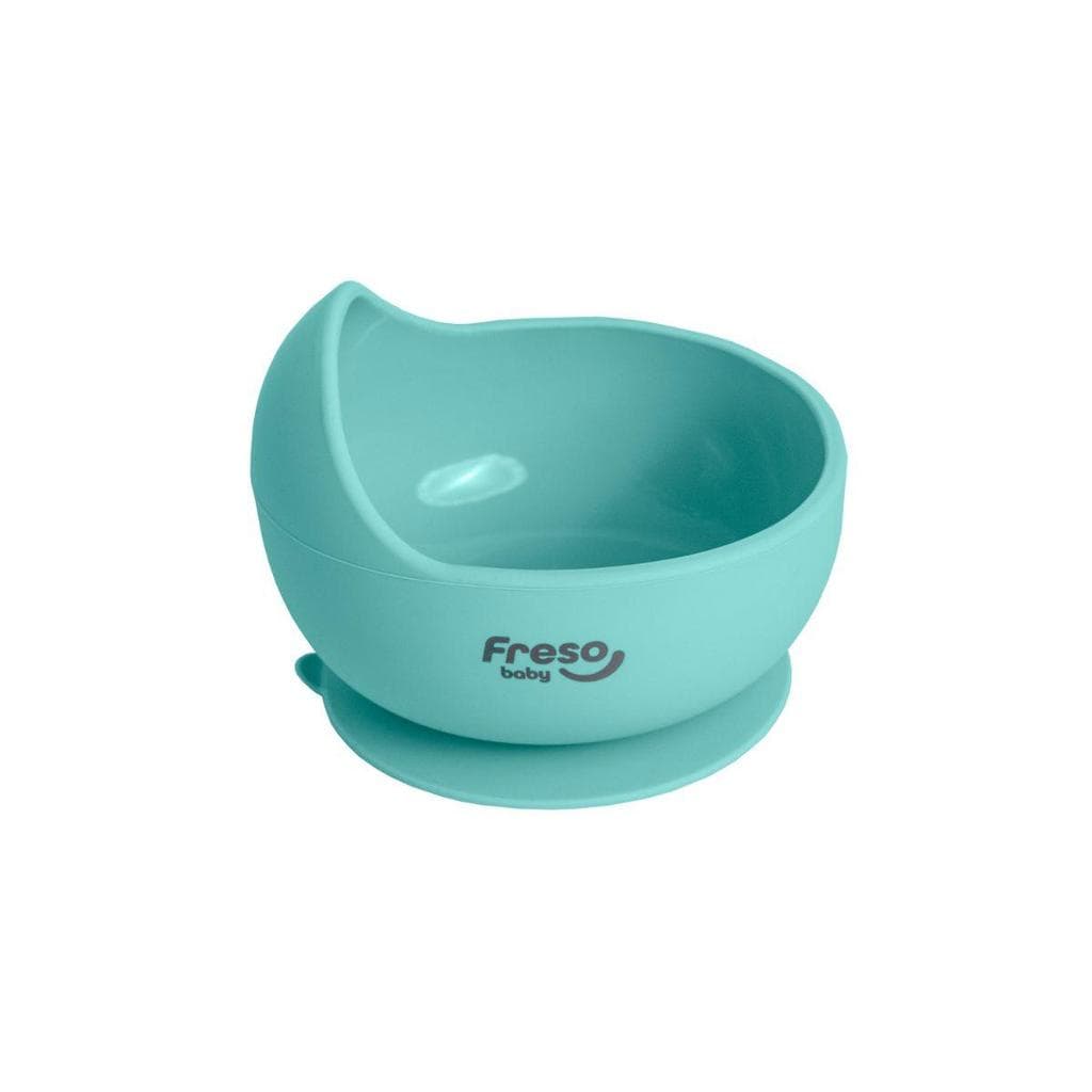 Freso Baby Tigela Alimentação Infantil BLW Silicone Livre BPA Ventosa Antibacteriano Verde