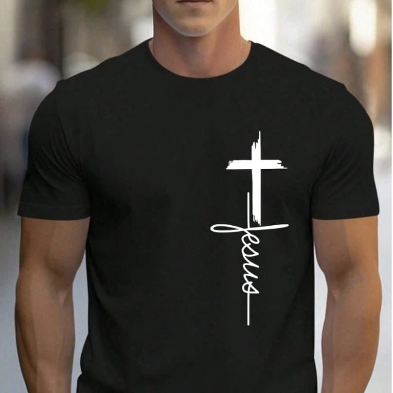 Camiseta Masculina Lisa Estilo Casual Algodão 100% Premium Jesus