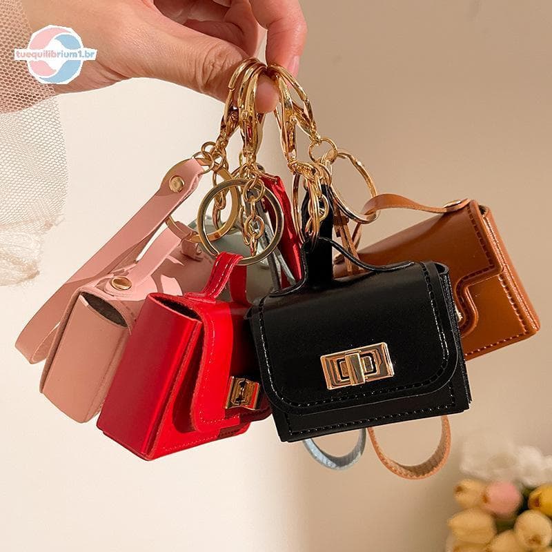 tue Criativo Mini Saco De Moedas Chaveiro Mudança De Dinheiro Bolsa Moda Versátil Couro Do Plutônio Sacos Chave Fone De