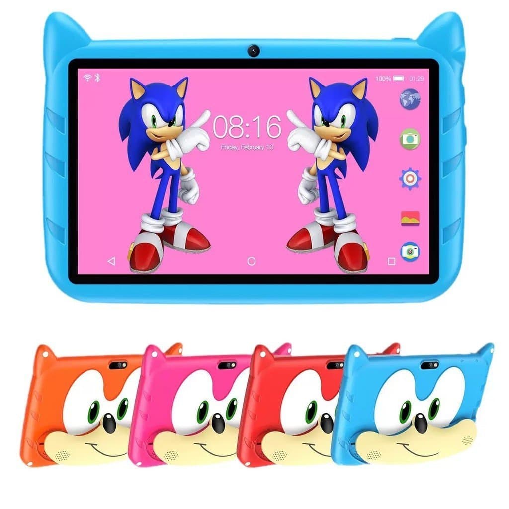 Novo Tablet Infantil Inteligente de Aprendizagem HD de 7 Polegadas com Conexão WiFi e Bluetooth, Configuração de 4+64GB