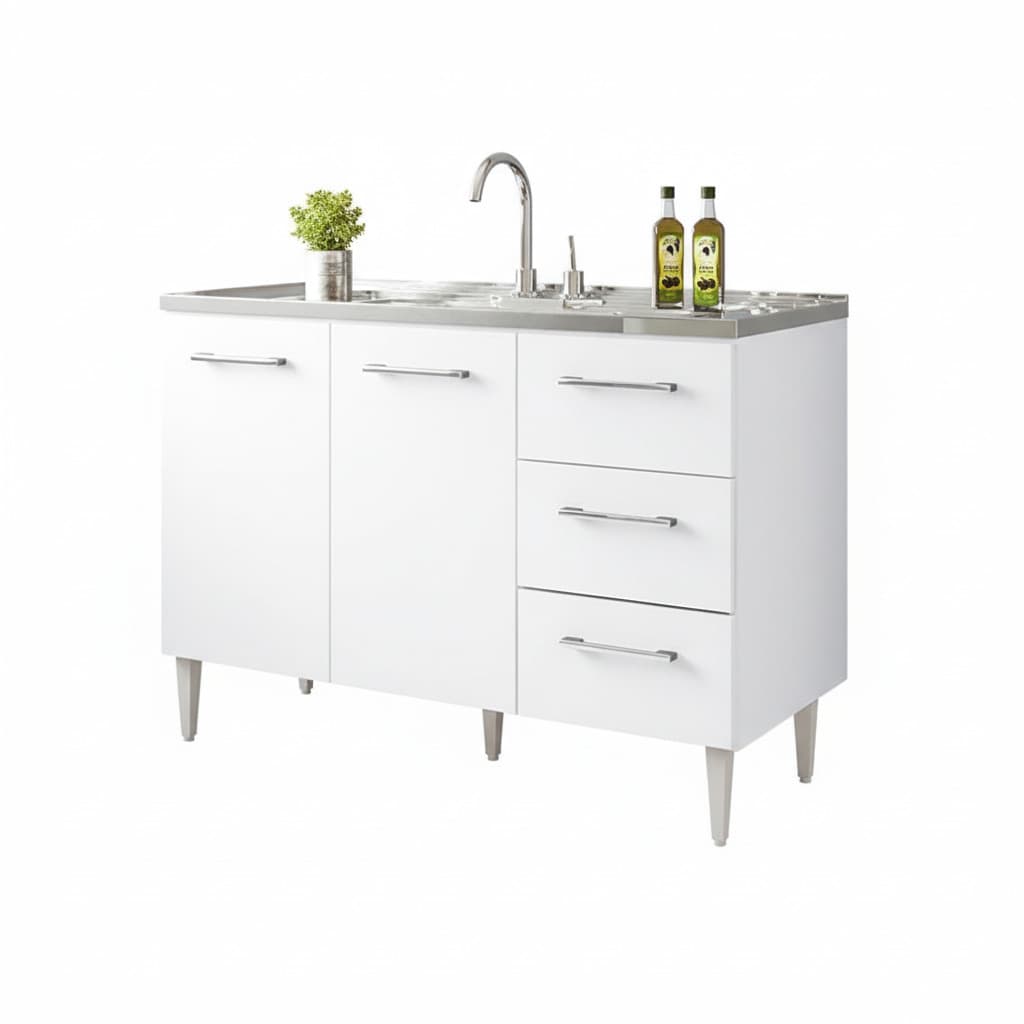 Balcão de Cozinha Vitória 1,18m 3 Gavetas