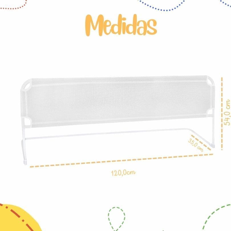 Grade de Cama Master Alta 120cm Proteção Infantil Adulto Idoso Reforçada Dobrável e Lavável