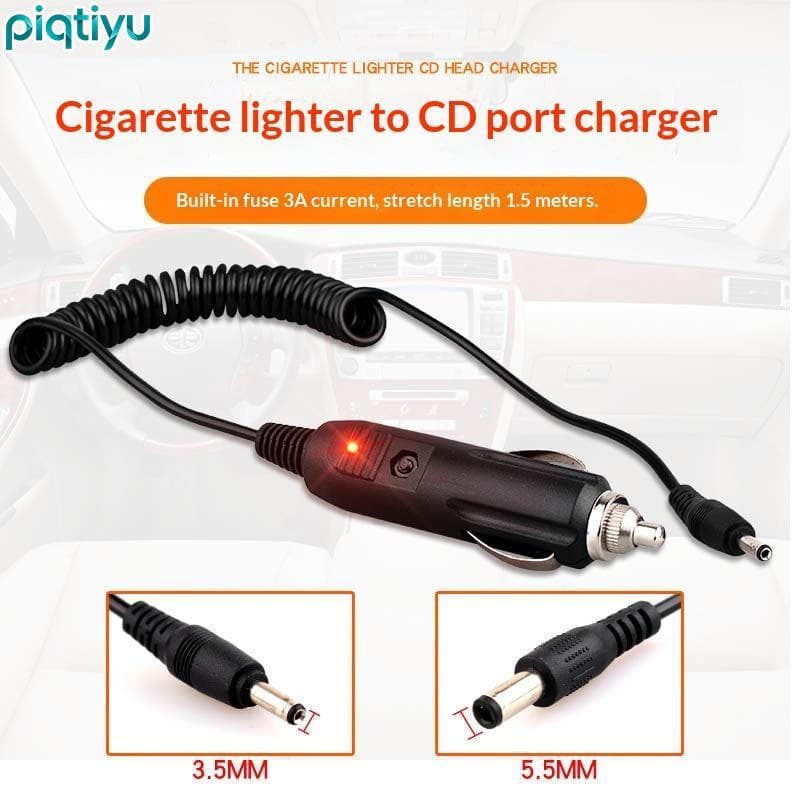 PIQTI DC 5.5 * 2.1mm Macho Para Carregador De Carro Cabo Adaptador Fêmea , 12V/24V De Alta Potência