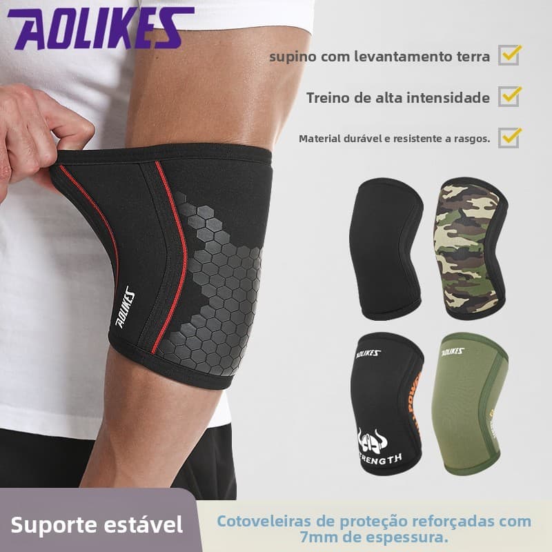 Protetor de cotovelo de neoprene espesso de 7mm, suporte de compressão para cotovelo, para proteção do braço durante tre