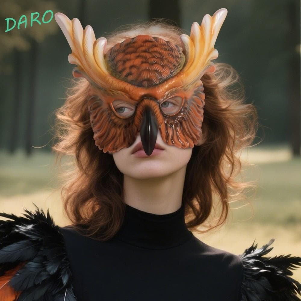 Máscara De Coruja DARO , Facial Completa De Design Realista De Estilo Assustador Pássaro Material PP Baile Cabeça De Ani