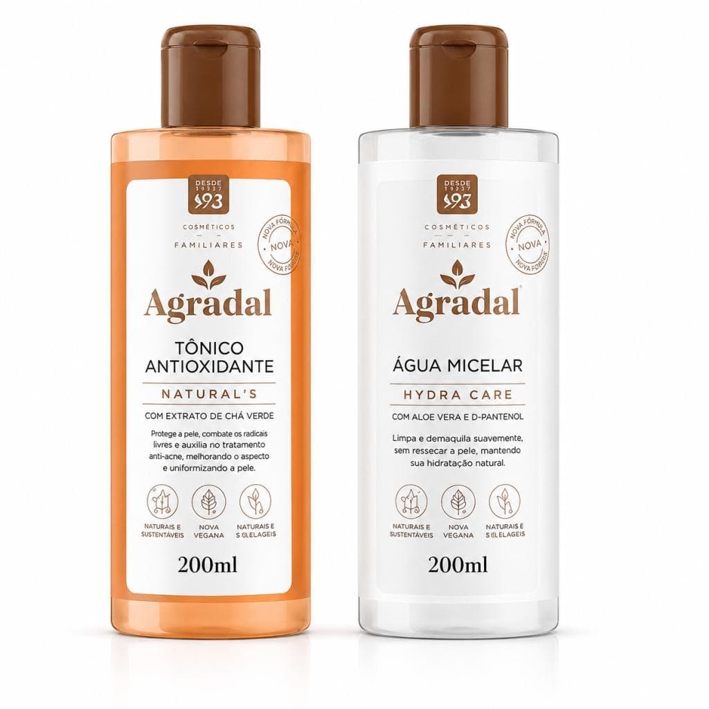 Kit Agradal Água Micelar Hydra Care 200ml + Tônico Antioxidante Natural C 200ml